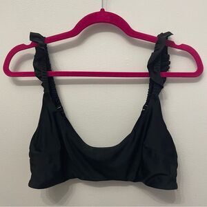 Aerie Swim Top Ruffle Bralette XL women’s Black Color